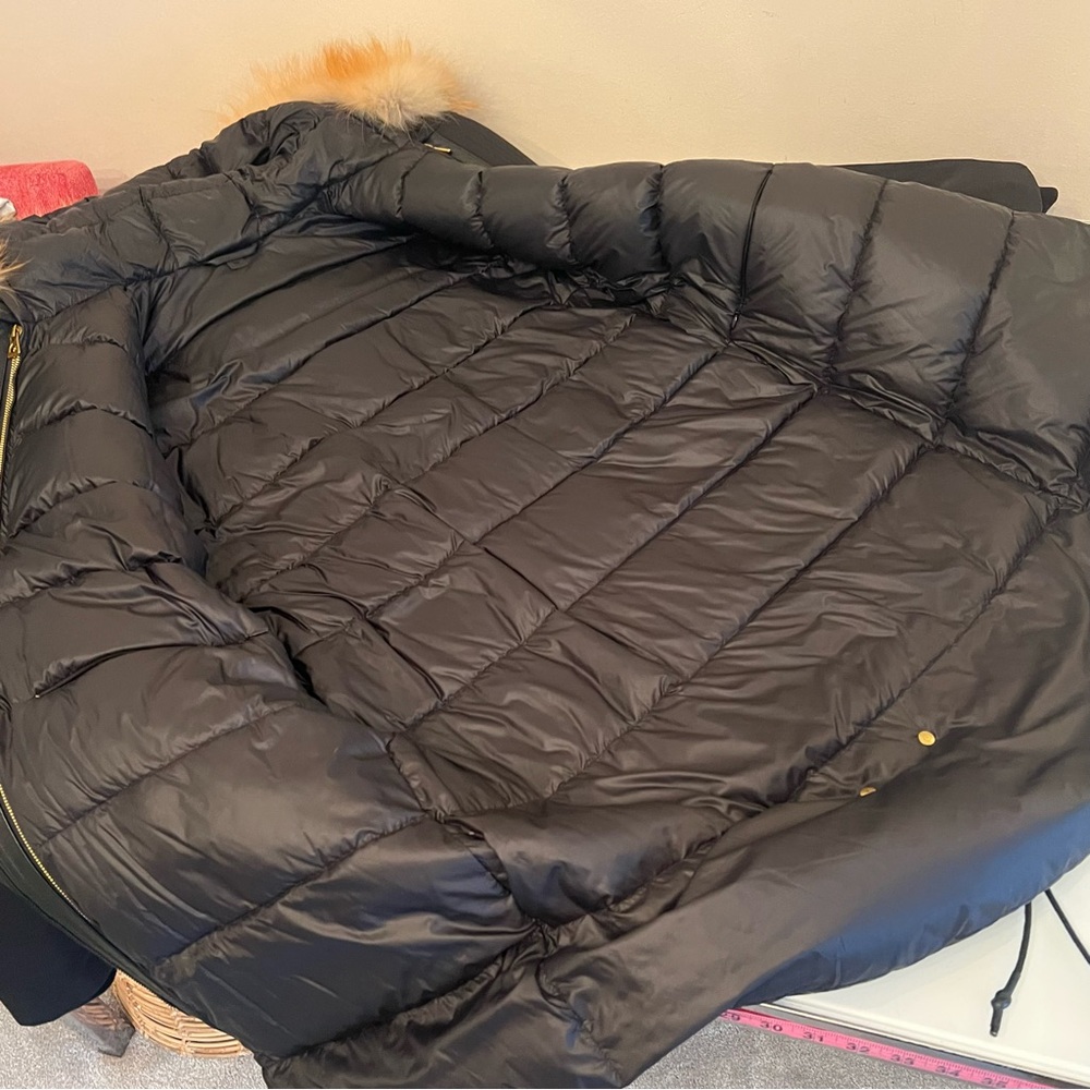 RUDSAK Mona 3-in-1 Fur Trim Parka Black Gold Hardware Luxury Winter Coat - Picture 10 of 16